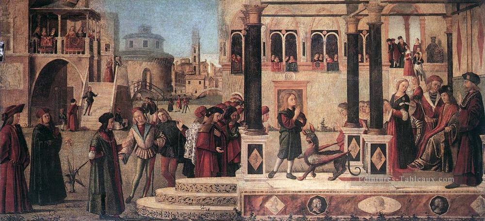 La fille de l’empereur Gordien est exorcisée par St Triphun Vittore Carpaccio Peintures à l'huile